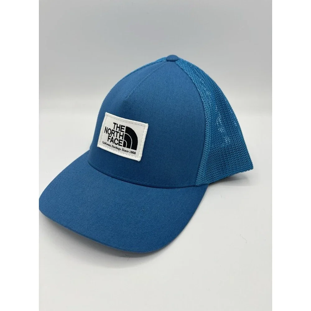 The North Face Flex Fit Snap Back Trucker Hat Keep it Patched Blue